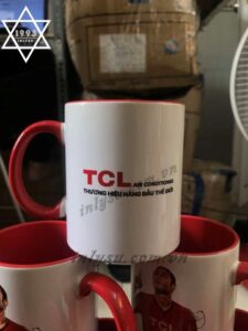 Ly sứ song màu in logo TCL