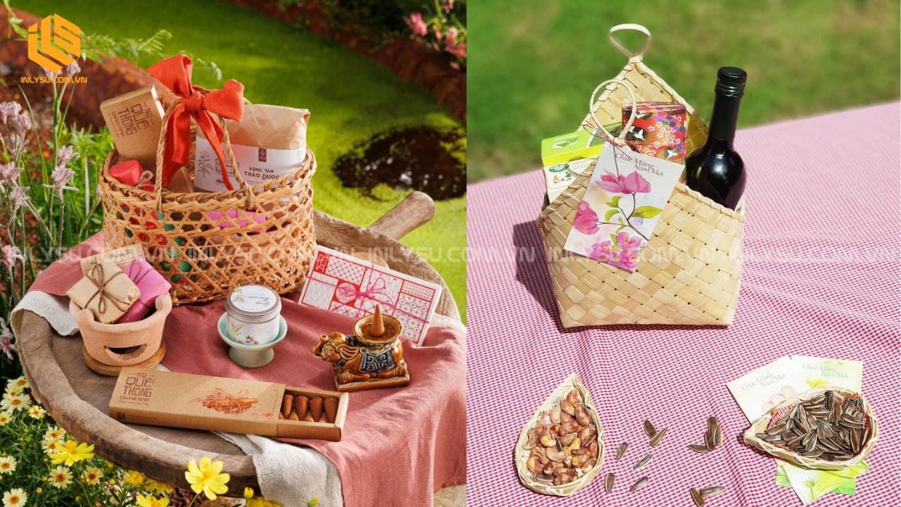 Gợi ý cách trang trí giỏ đựng quà Tết