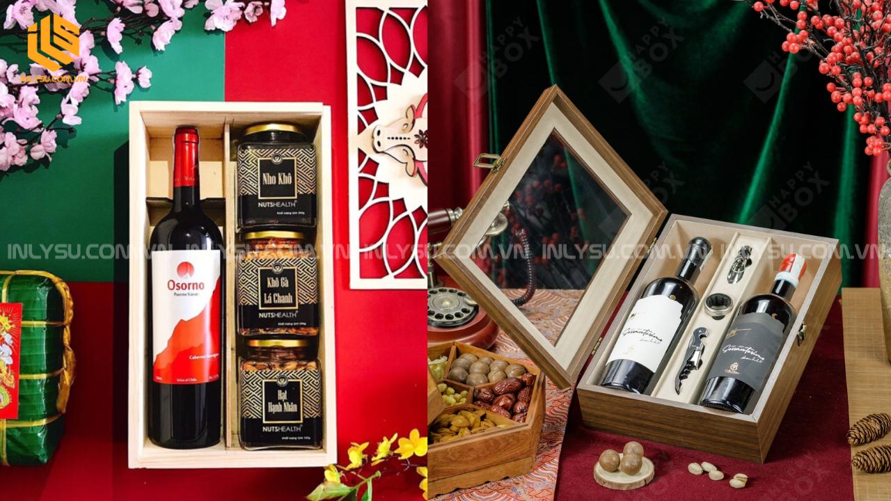 Những mẫu hộp quà rượu vang Tết được ưa chuộng