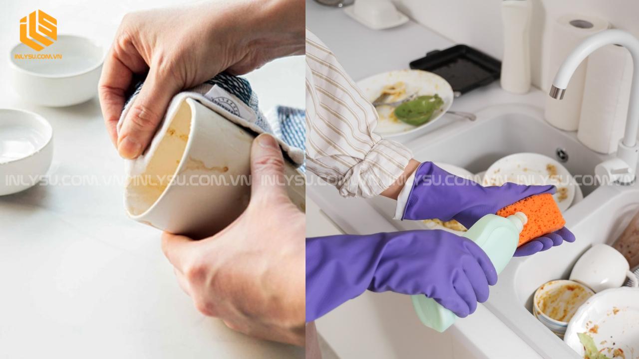 thiết kế ly sứ đẹp bị ảnh hưởng khi vệ sinh sai cách và dùng chất tẩy mạnh