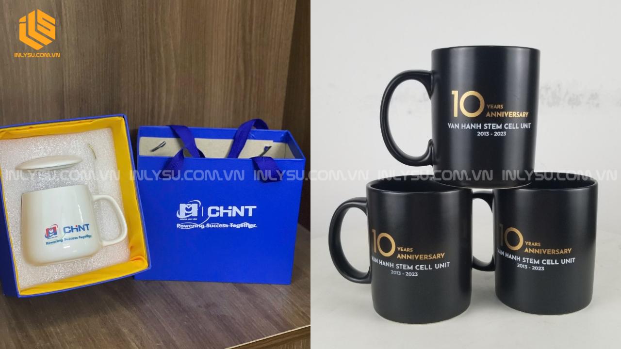 ly sứ quà khuyến mãi kèm hộp quà và ly in logo kỷ niệm doanh nghiệp