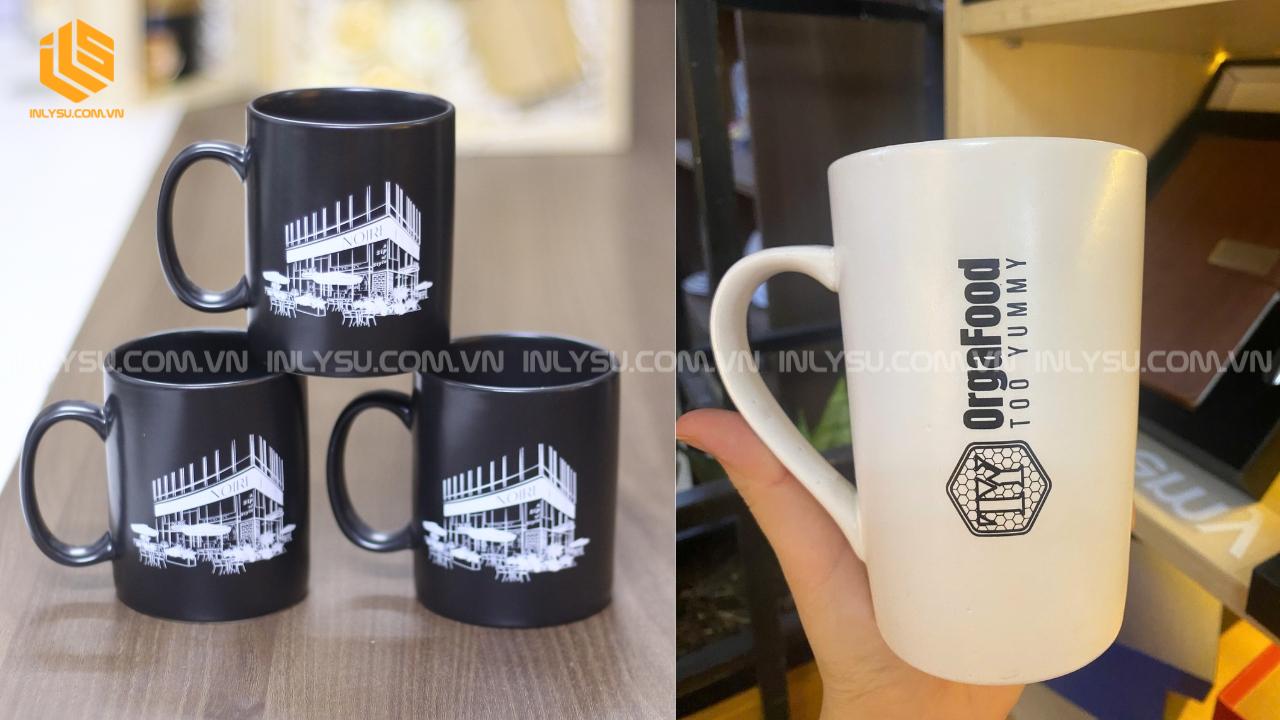 ly sứ quà khuyến mãi in logo đơn giản sử dụng cho chiến dịch marketing