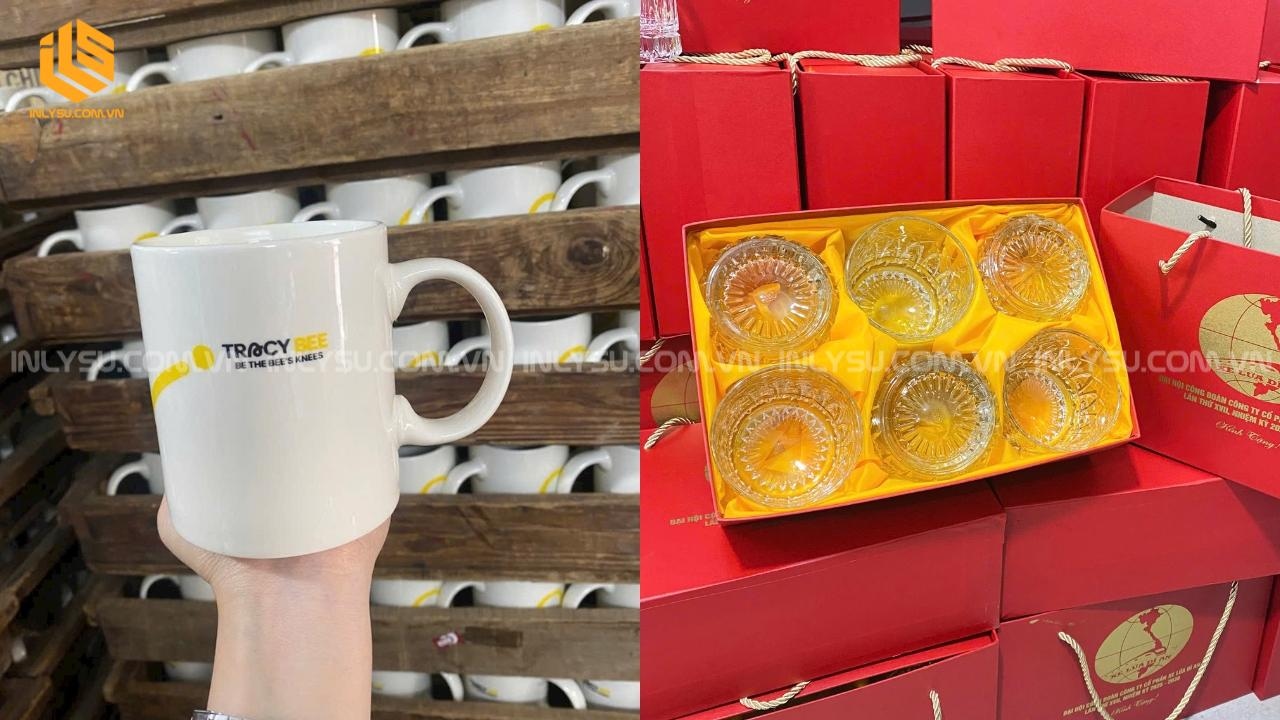 in ly sứ cho quán cafe làm quà tặng khách hàng thiết kế sang trọng