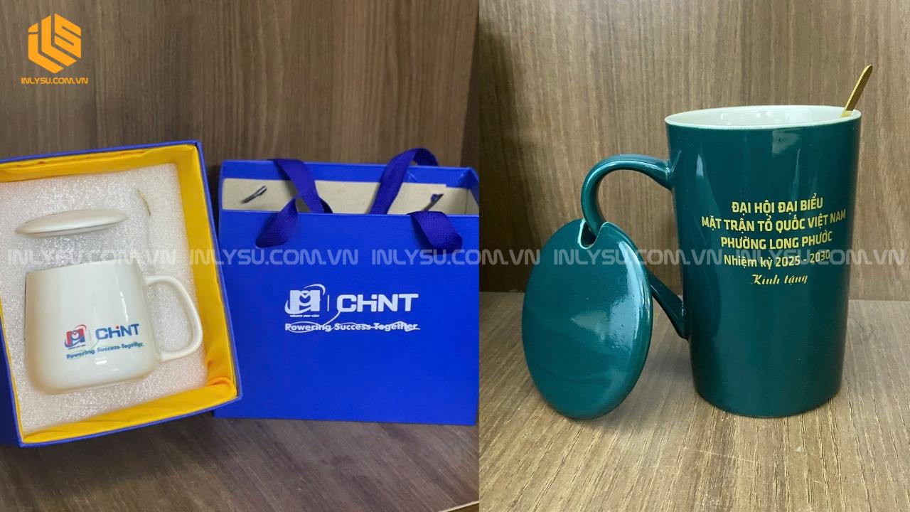 các loại ly sứ có nắp và muỗng tiện lợi hiện đại